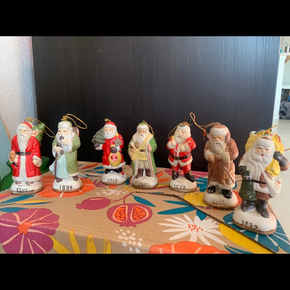 Bisque Vintage Santa Set